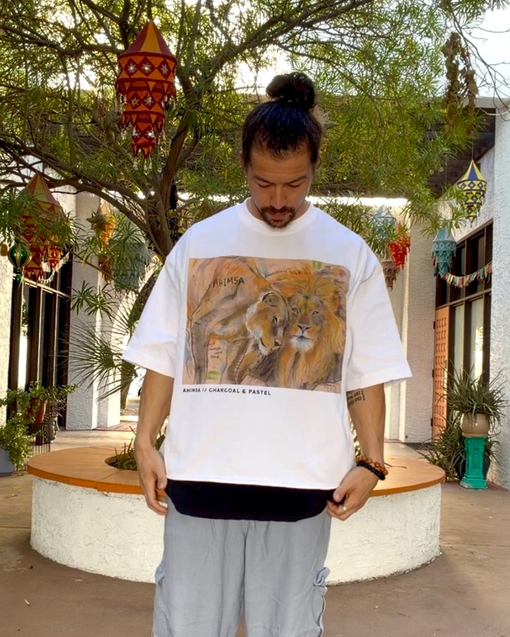 Ahimsa Oversized Distressed Tee