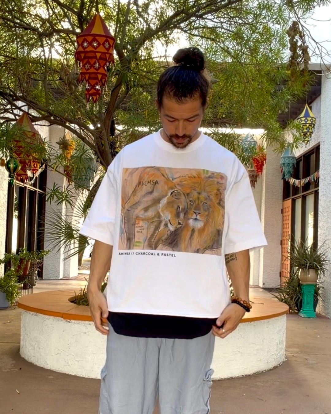 Ahimsa Oversized Distressed Tee